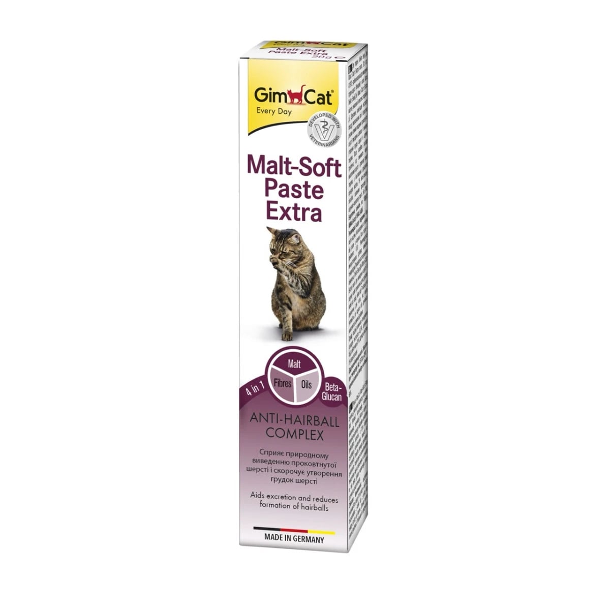 Паста GimCat Every Day Malt-Soft Paste Extra для котів для виведення шерсті зі шлунку — зображення 1