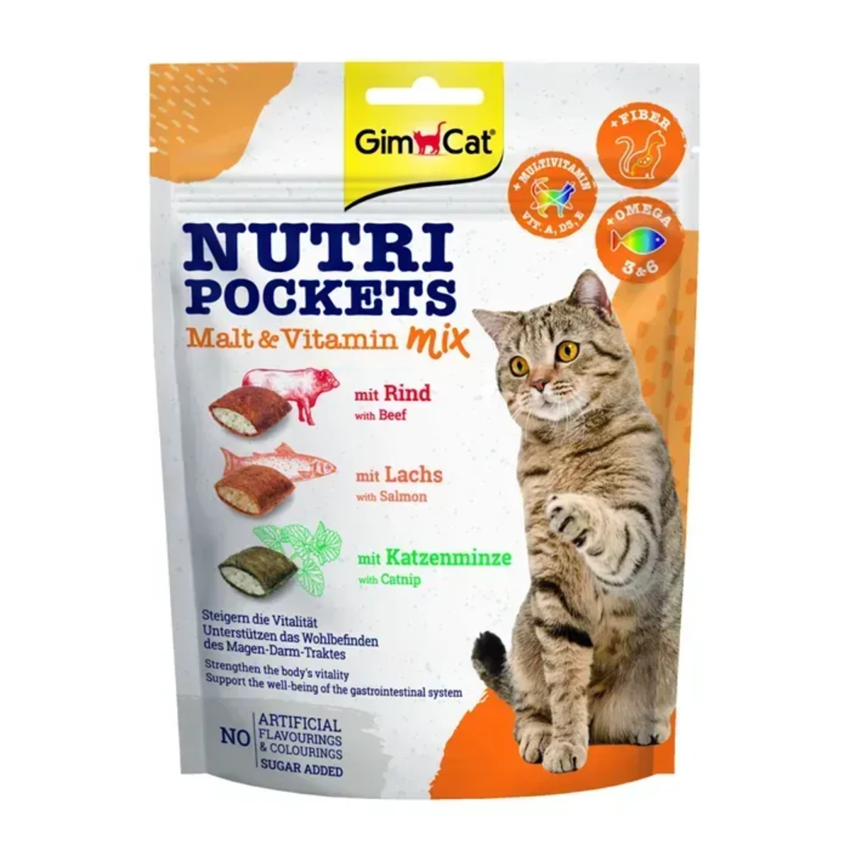 Вітамінні ласощі GimCat Nutri Pockets для котів для зміцнення імунітету мультивітамін мікс 150 г — зображення 1