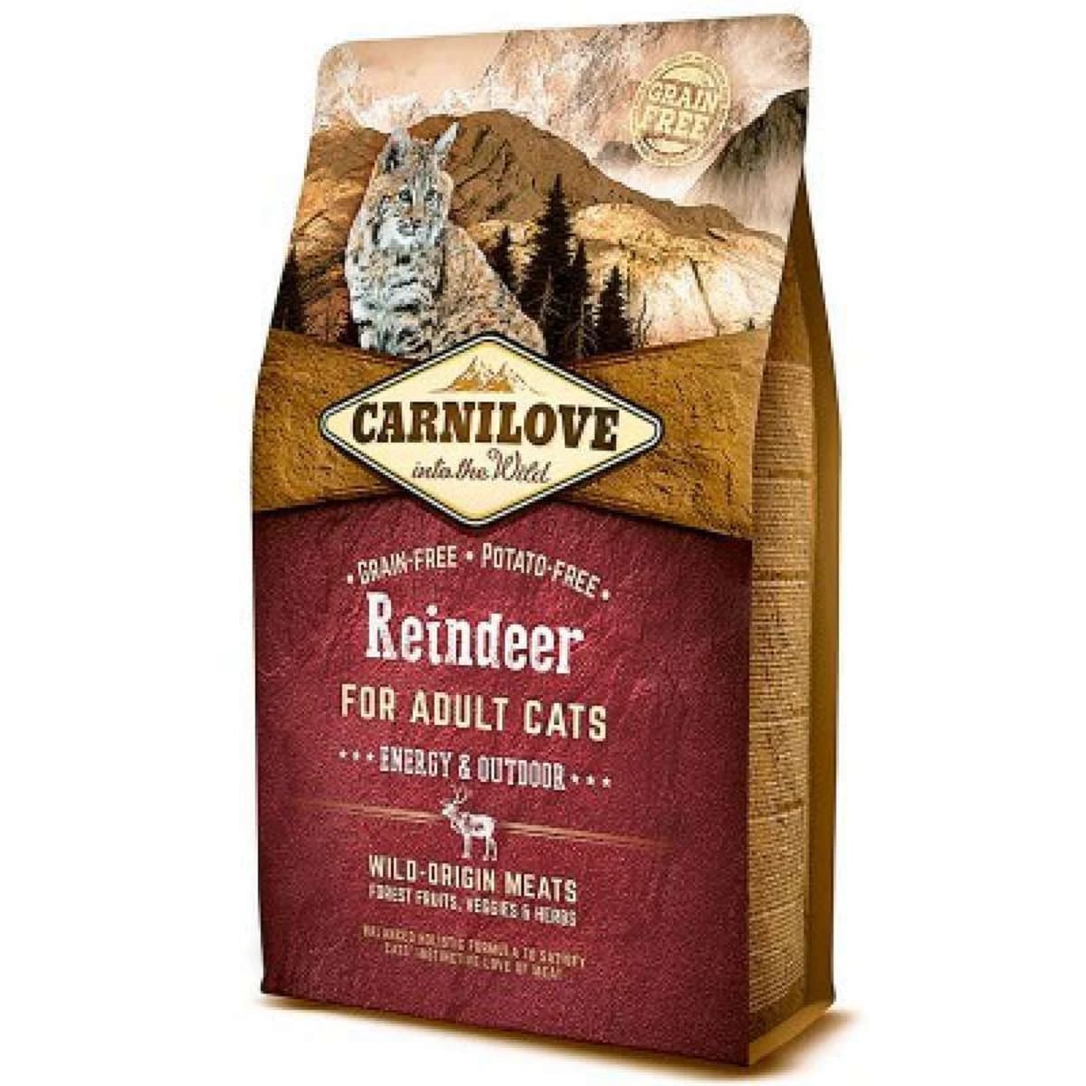 Корм сухий Carnilove Cat Energy and Outdoor для дорослих активних котів з північним оленем — зображення 1
