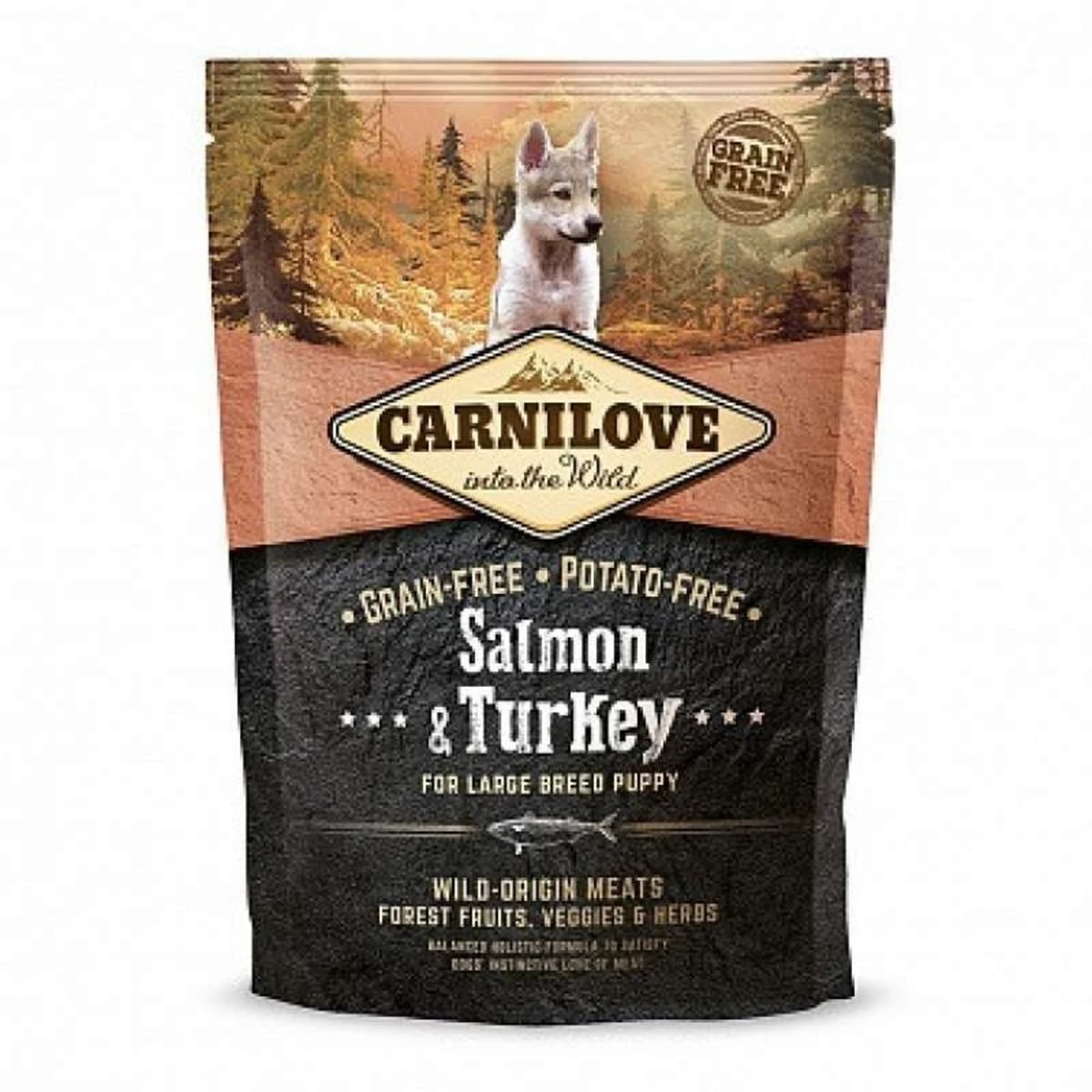 Корм сухий Carnilove Puppy Large Breed Salmon and Turkey для цуценят великих порід з лососем та індичкою — зображення 1