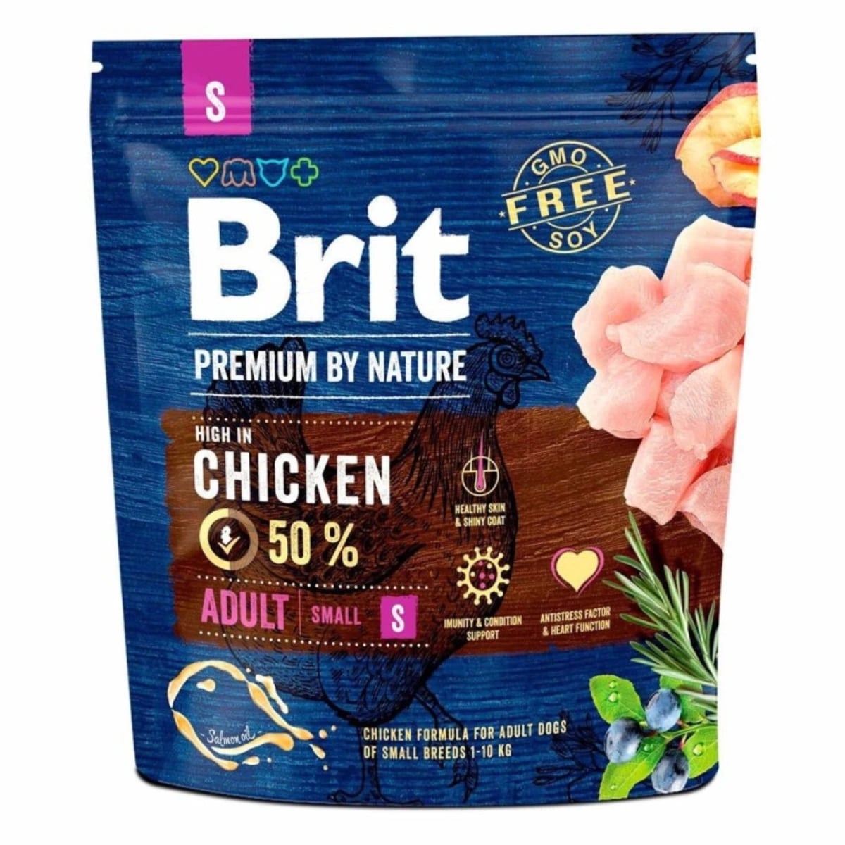 Корм сухий Brit Premium Dog Adult S для дорослих собак дрібних порід, з куркою