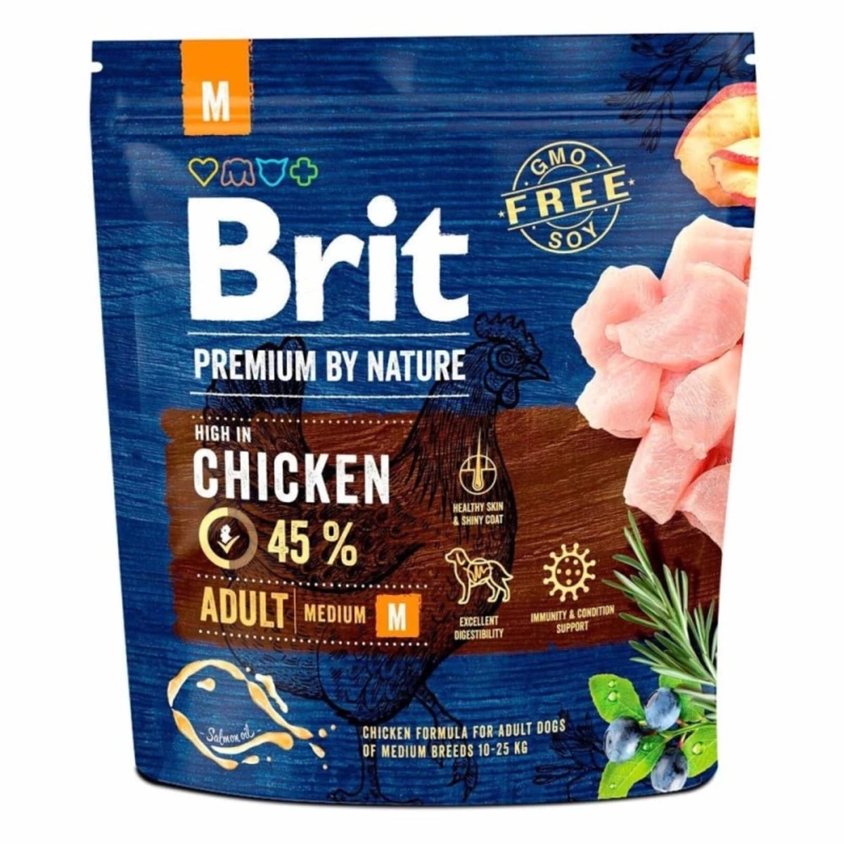 Корм сухий Brit Premium Dog Adult M для дорослих собак середніх порід, з куркою