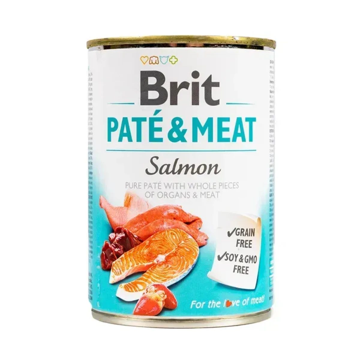 Корм вологий Brit Care Pate and Meat для дорослих собак з лососем 400 г — зображення 1