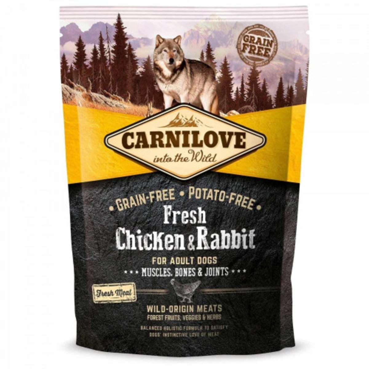 Корм сухий Carnilove Fresh Chicken and Rabbit for Adult dogs для дорослих собак усіх порід з куркою та кроликом — зображення 1