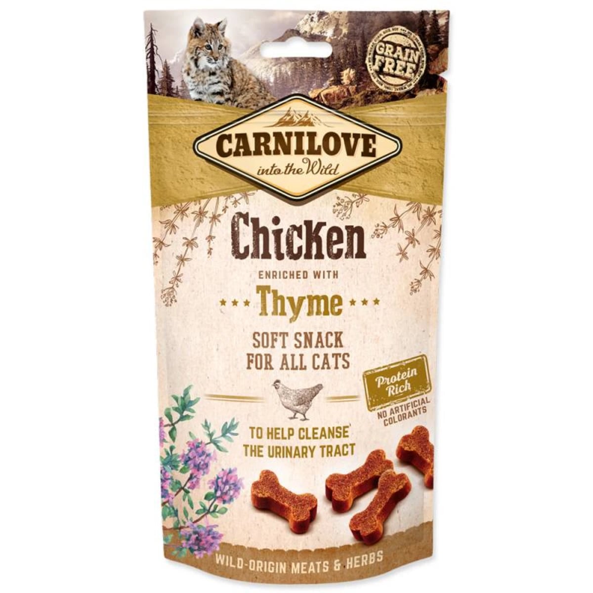 Ласощі Carnilove Cat Semi Moist Snack Chicken with Thyme для котів для здоров я сечовивідних шляхів з куркою та чебрецем