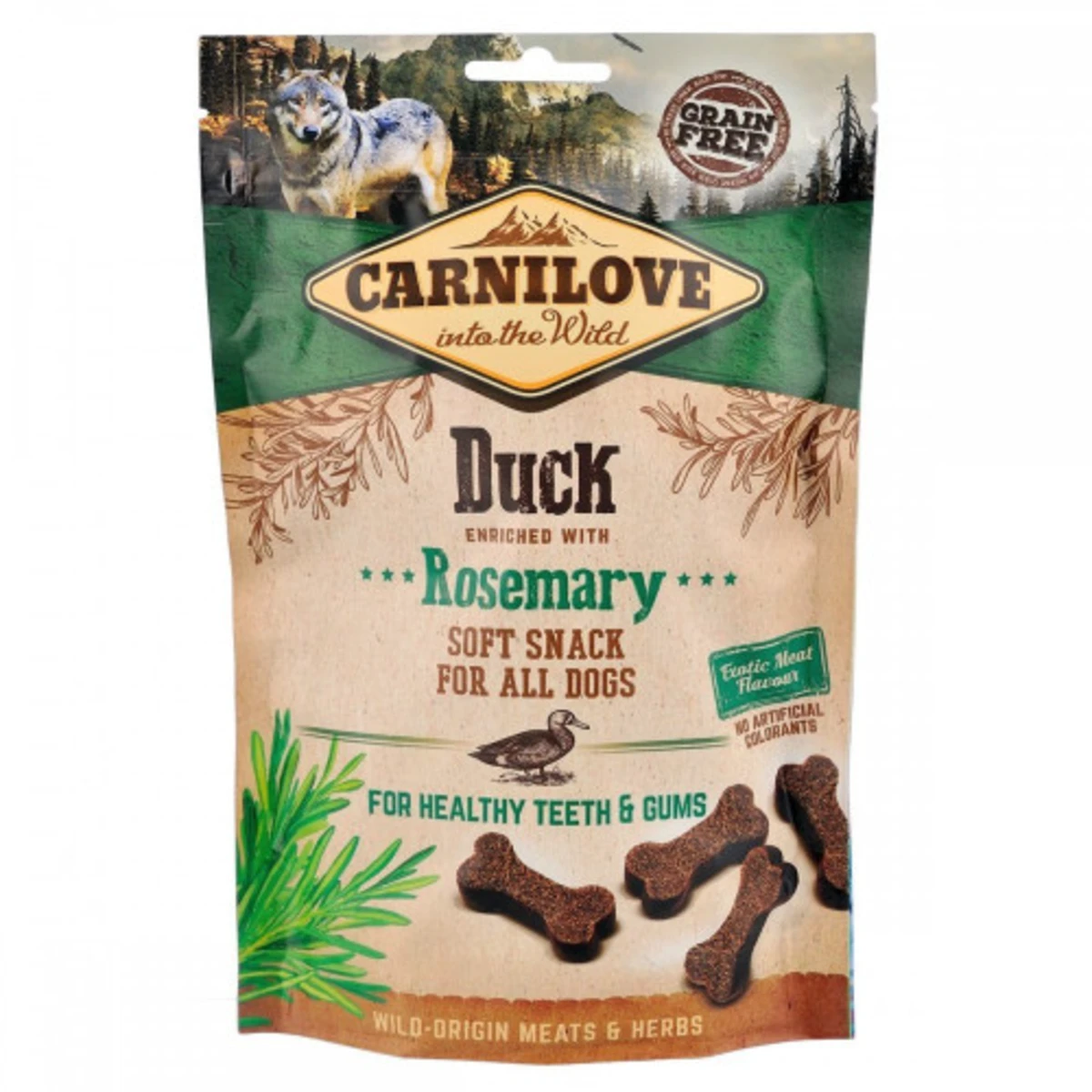 Ласощі Carnilove Dog Semi Moist Snack Duck with Rosemary для собак для здорових зубів і ясен з качкою та розмарином