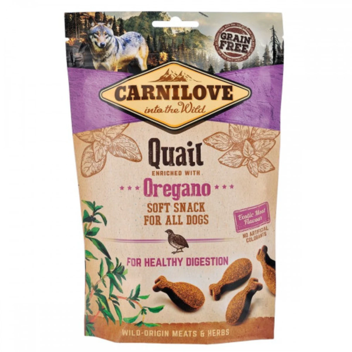 Ласощі Carnilove Dog Semi Moist Snack Quail with Oregano для собак для здорового травлення з перепелом та орегано