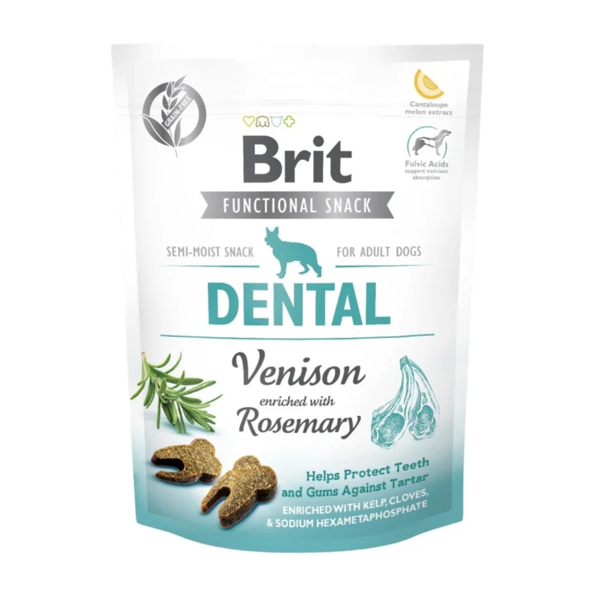 Ласощі для собак Brit Care Functional Snack Dental для захисту зубів та ясен з олениною та розмарином 150 г