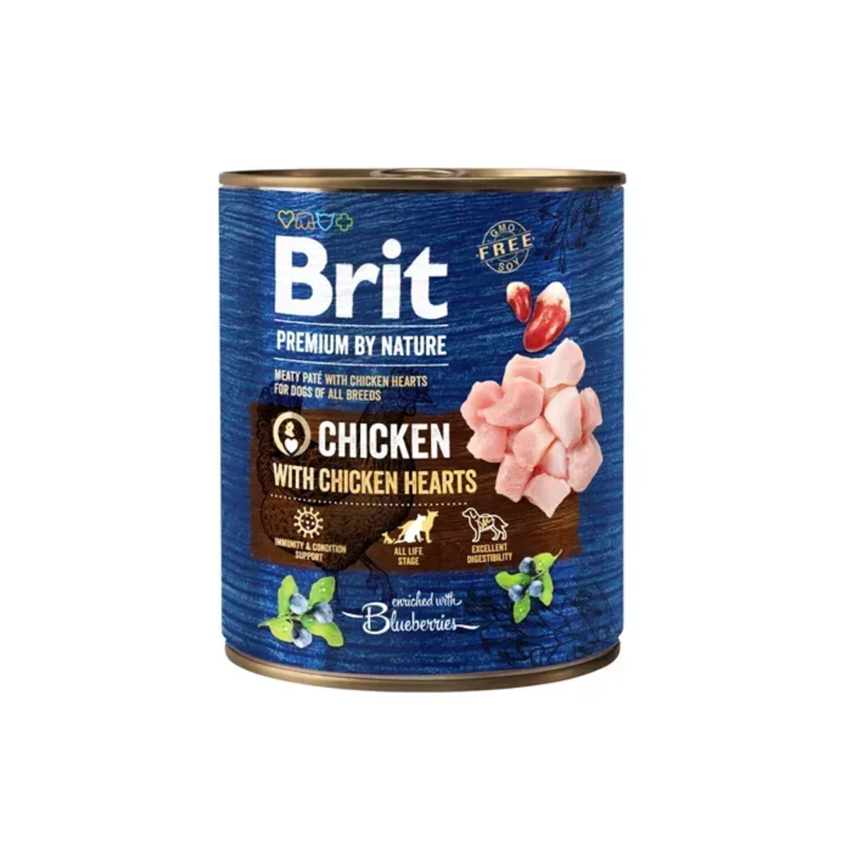 Вологий корм для собак Brit Premium By Nature консерви для собак з куркою та курячим серцем — зображення 1