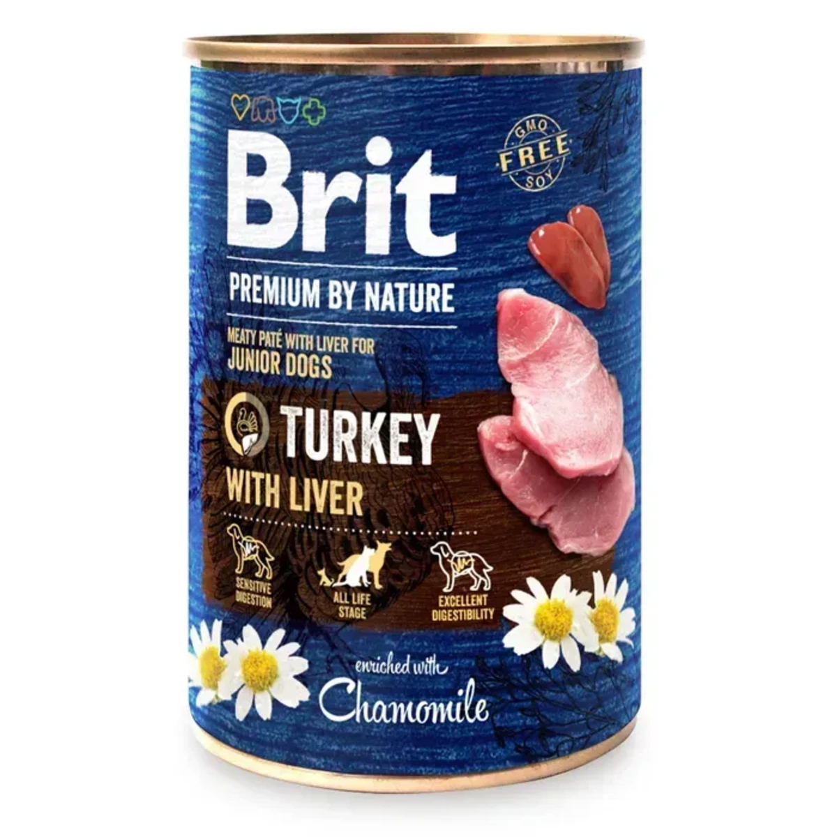 Вологий корм для цуценят Brit Premium By Nature Junior консерви для собак з індичкою та індичою печінкою — зображення 1