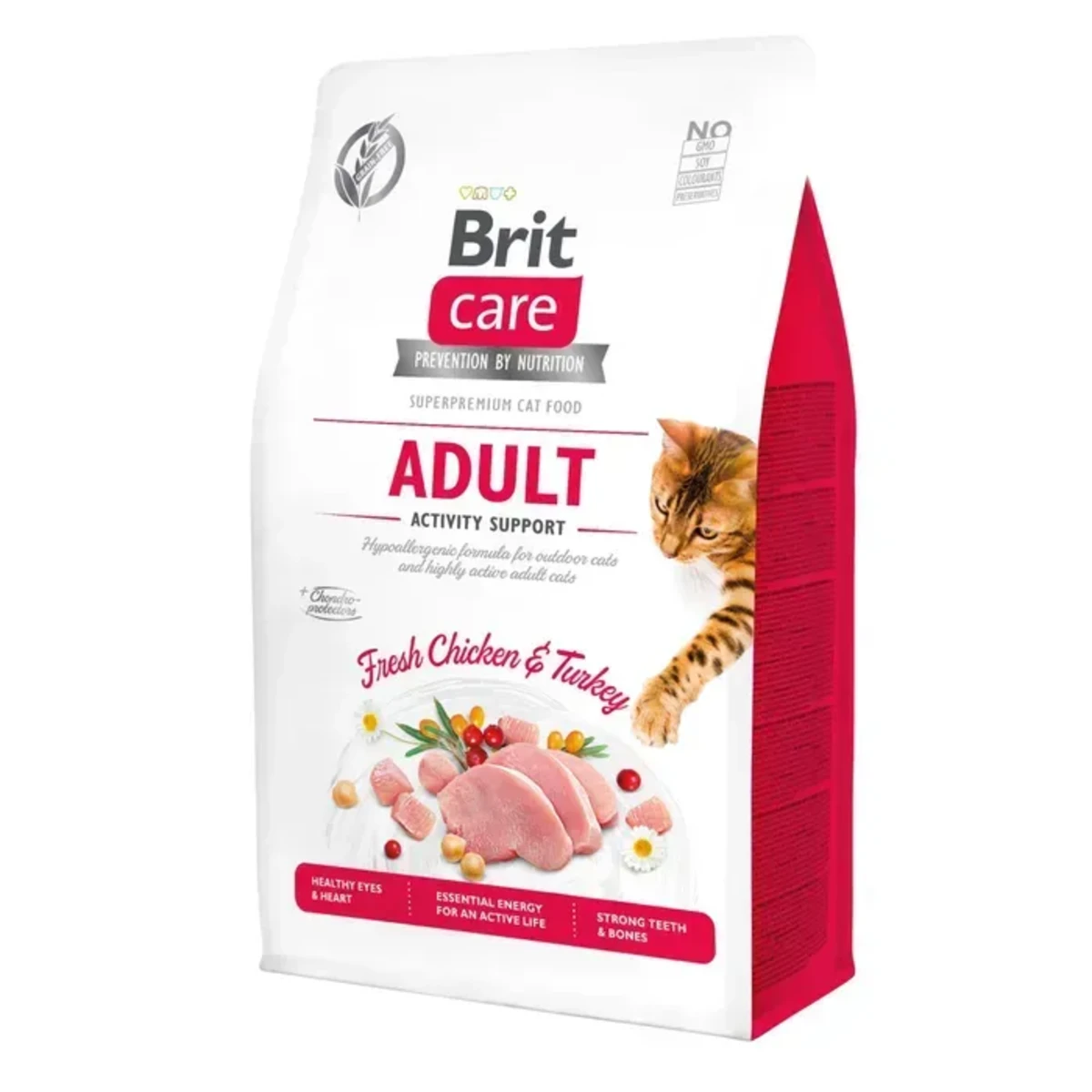 Корм сухий Brit Care Cat Grain Free Adult Activity Support для вуличних та дорослих котів з філе індички та курки