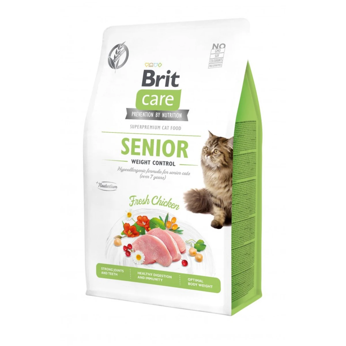 Корм сухий Brit Care Cat Grain Free Senior Weight Control для котів похилого віку з надмірною вагою з куркою — зображення 1