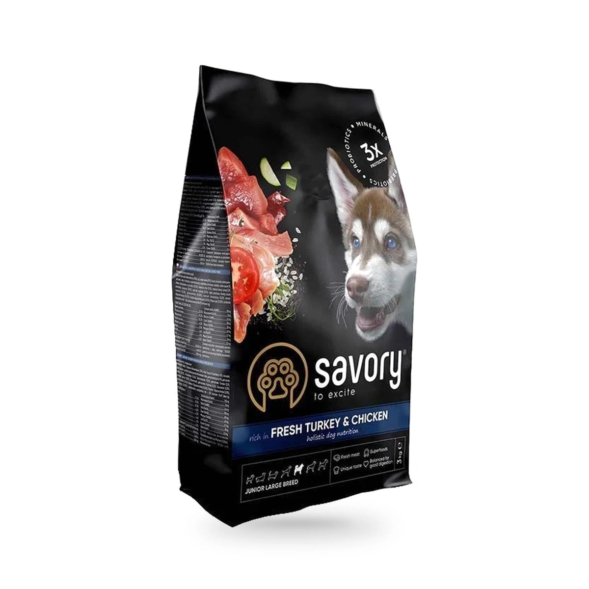 Корм сухий Savory Junior Large rich in Fresh Turkey and Chicken для молодих собак великих порід зі свіжою індичкою — зображення 1