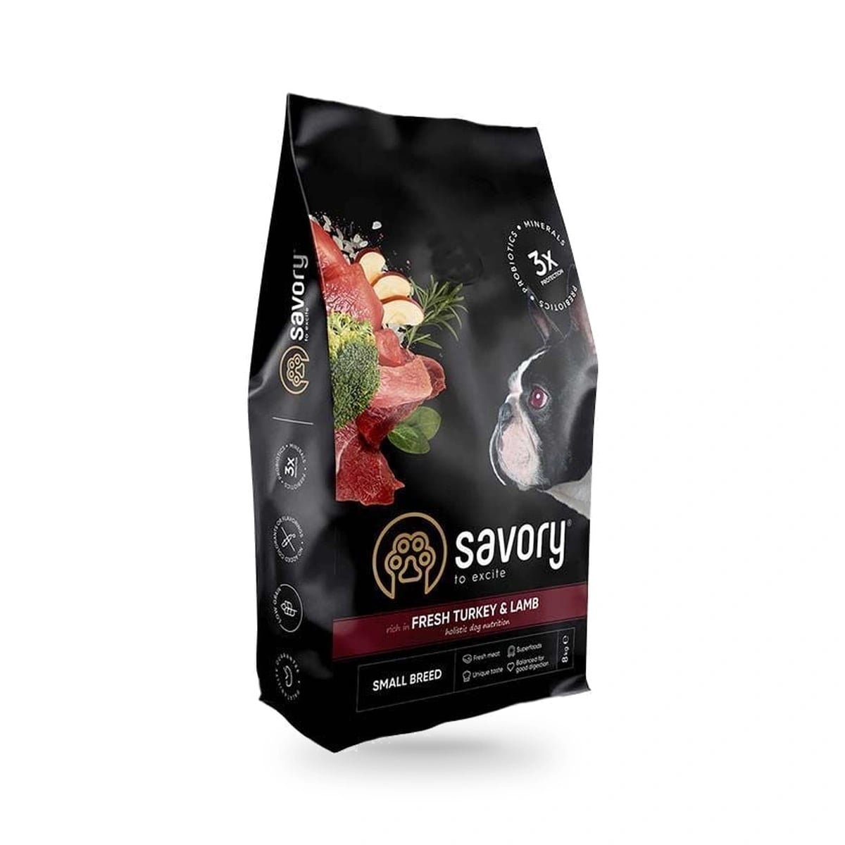 Корм сухий Savory Small Breed rich in Fresh Turkey and Lamb для дорослих собак малих порід зі свіжим ягням та індичкою 1 кг