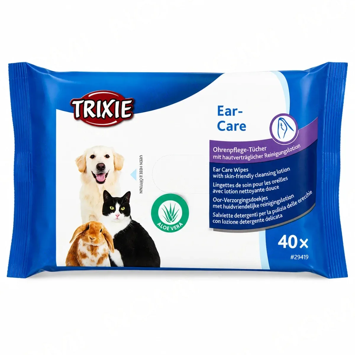 Серветки Trixie для вух 40 шт для собак і котів