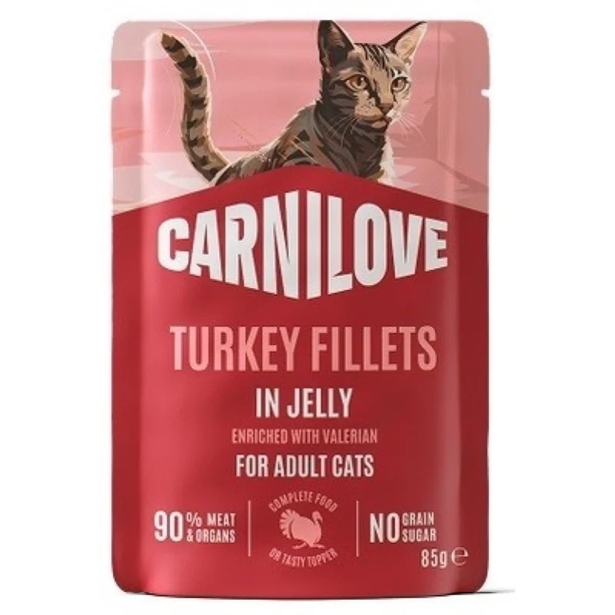 Корм вологий Carnilove Jelly Turkey with Valerian для котів індичка і валеріана