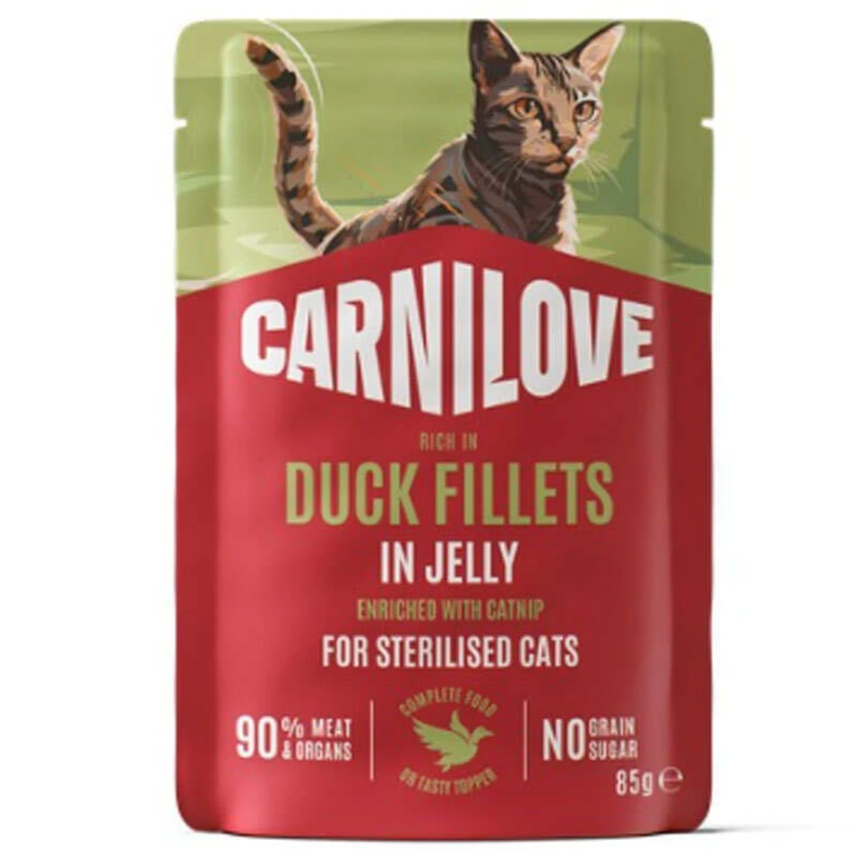 Корм вологий Carnilove Jelly Duck with Catnip Sterilised для стерилізованих котів качка і котяча м'ята