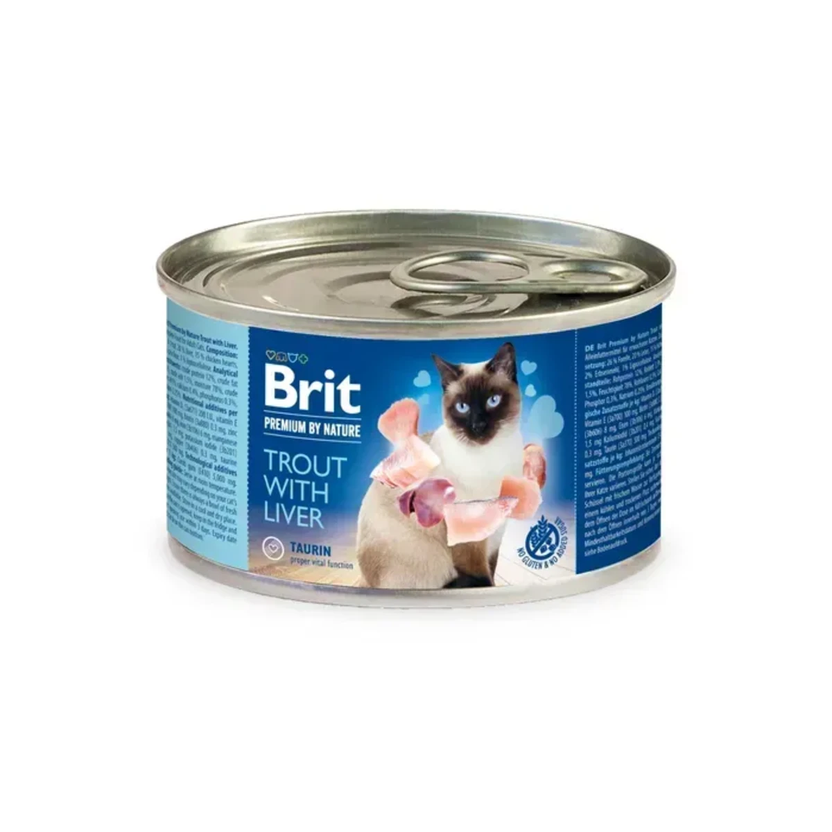 Корм вологий Brit Premium by Nature для котів з фореллю та печінкою 200 г — зображення 1