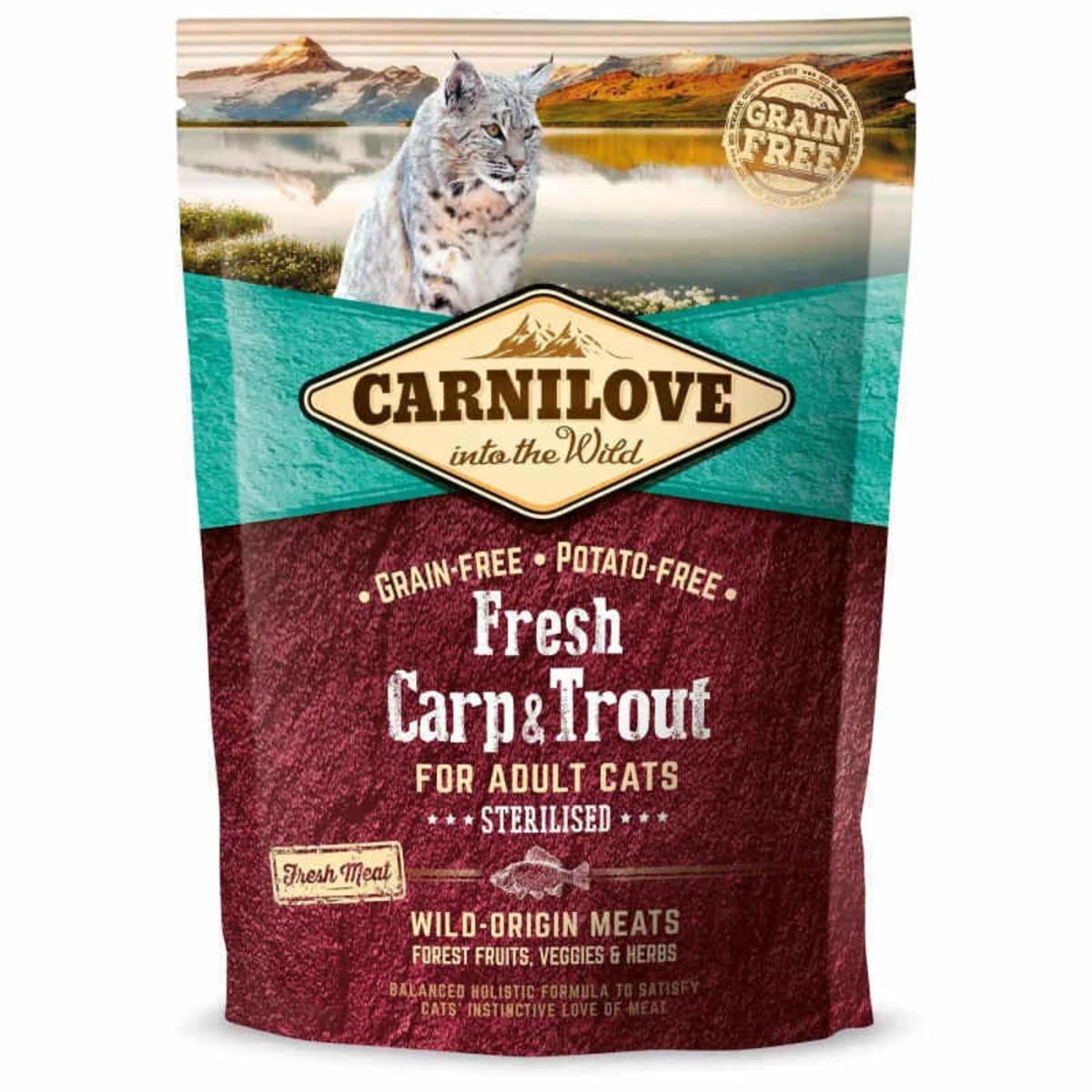 Carnilove Fresh Carp and Trout Sterilised for Adult Cats для дорослих стерилізованих та кастрованих котів з коропом та фореллю — зображення 1