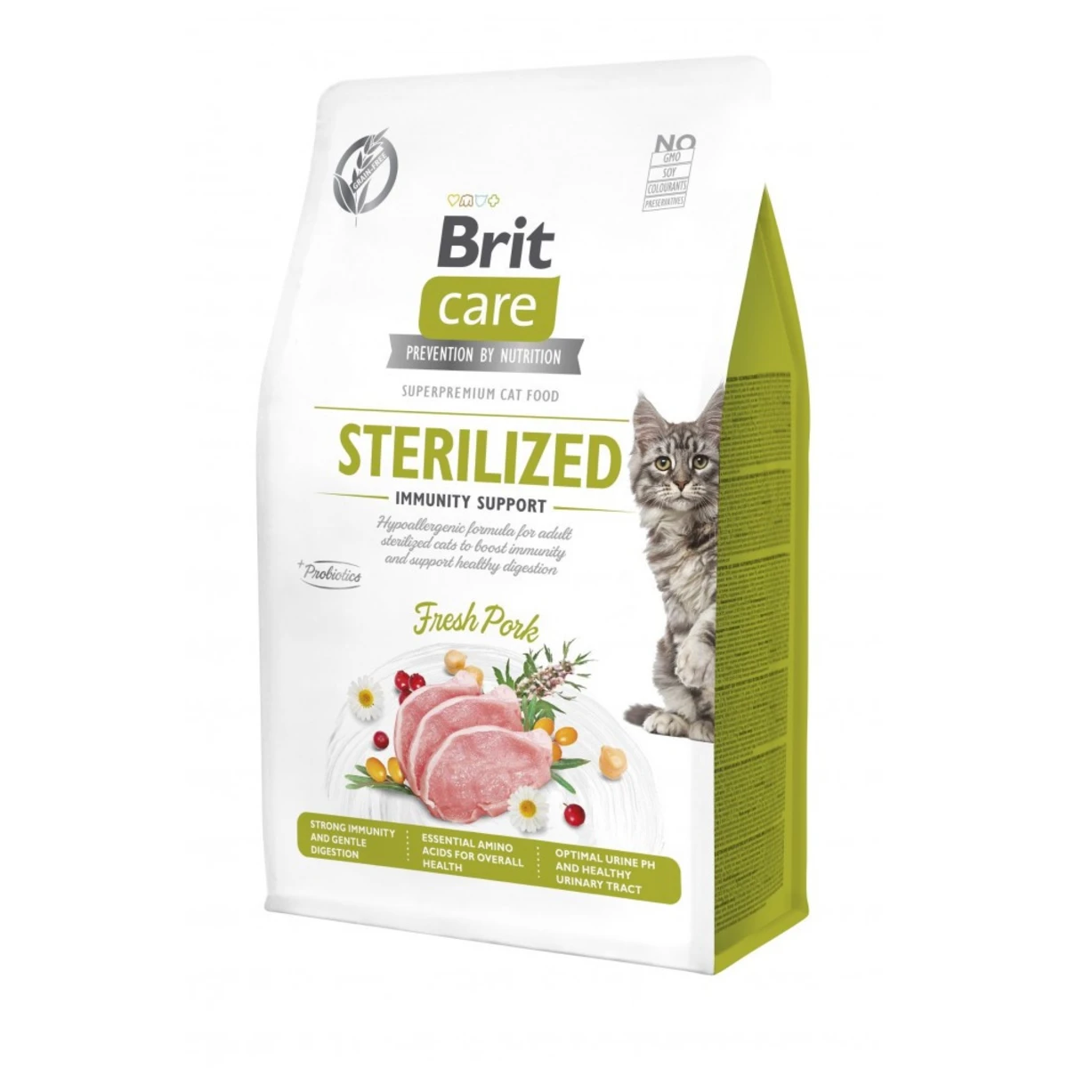 Корм сухий Brit Care Cat Grain Free Sterilized Immunity Support для стерилізованих котів для підтримки імунітету зі свининою — зображення 1