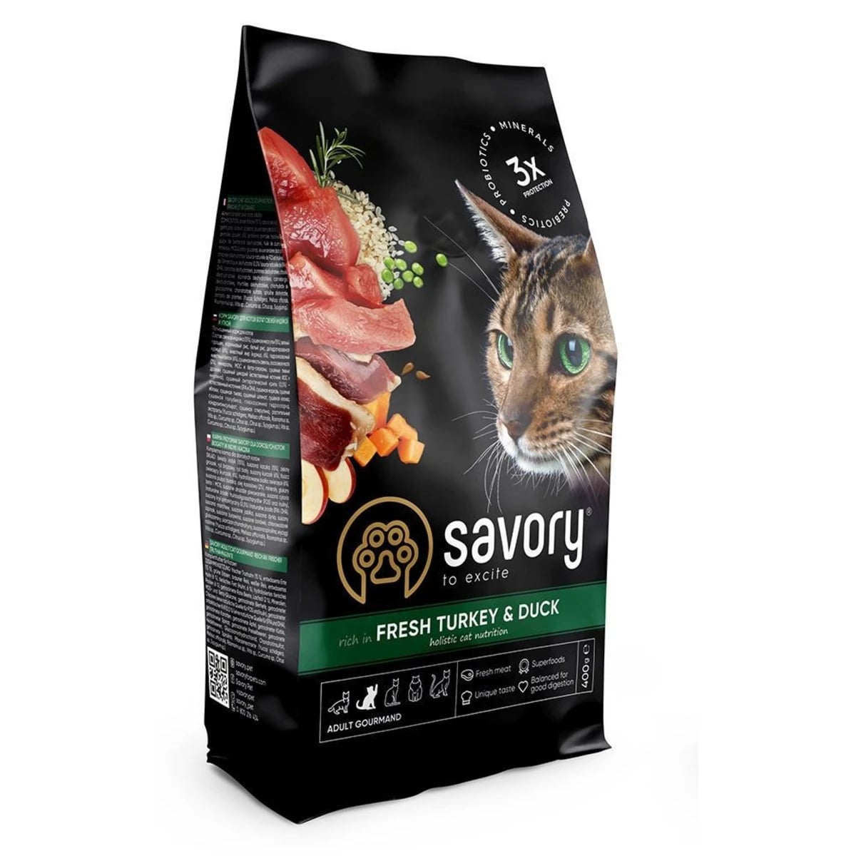 Корм сухий Savory Adult Cat Gourmand Fresh Turkey and Duck для дорослих котів зі свіжою індичкою і качкою — зображення 1