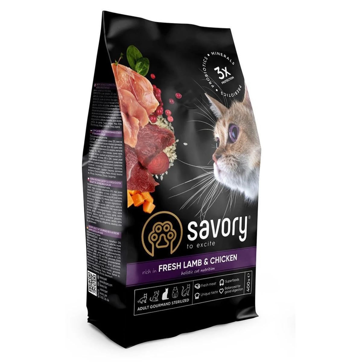 Корм сухий Savory Adult Cat Steril Fresh Lamb and Chicken для стерилізованих котів з ягнятиною та куркою — зображення 1