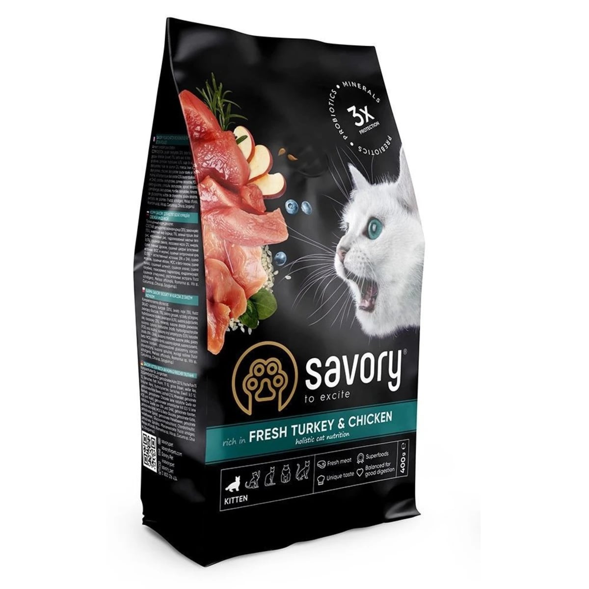 Корм сухий Savory Kitten rich in Fresh Turkey and Chicken для кошенят всіх порід зі свіжою індичкою та куркою — зображення 1