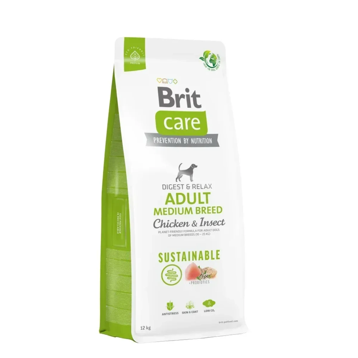 Корм сухий Brit Care Dog Sustainable Adult Medium Breed для дорослих собак середніх порід з куркою та комахами — зображення 1