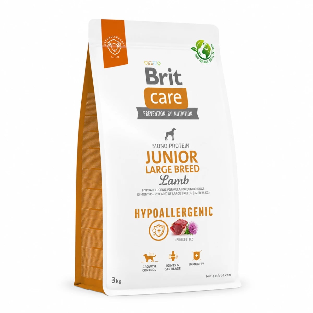 Корм сухий Brit Care Dog Hypoallergenic Junior Large Breed для молодих собах великих порід гіпоалергенний з ягням — зображення 1