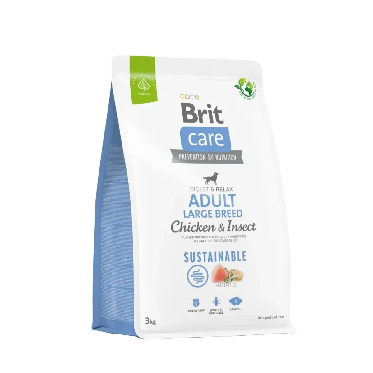 Корм сухий Brit Care Dog Sustainable Adult Large Breed для дорослих собак великих порід з куркою та комахами — зображення 1