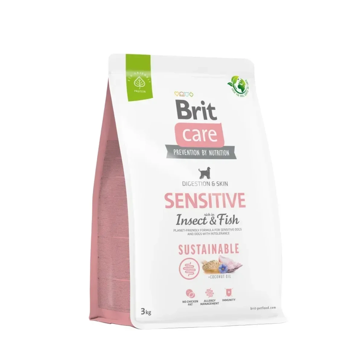 Корм сухий Brit Care Dog Sustainable Sensitive для собак з чутливим травленням з рибою та комахами — зображення 1