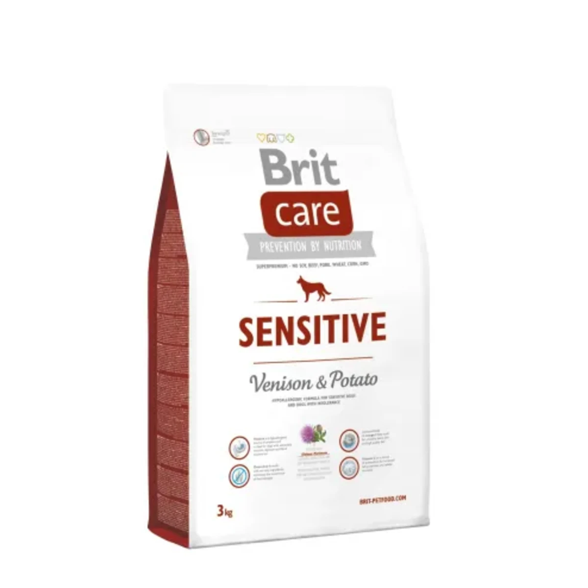 Сухий беззерновий корм Brit Care Sensitive Venison & Potato з олениною і картоплею для дорослих собак з чутливим травленням 3 кг