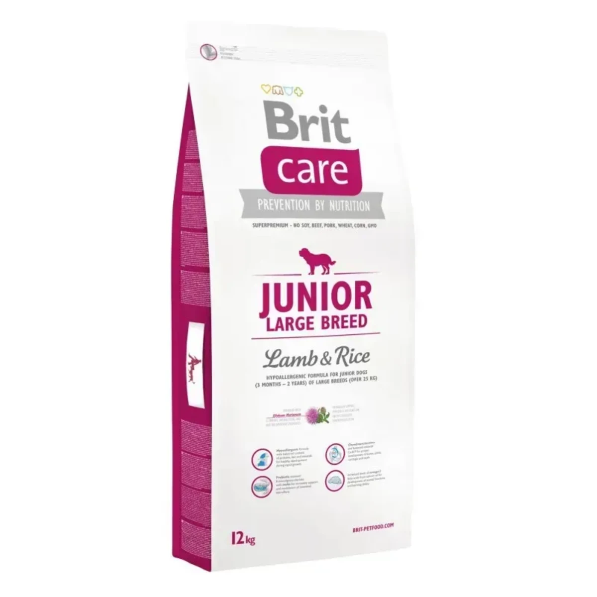 Корм сухий Brit Care Dog Junior Large Breed Lamb and Rice для цуценят та молодих собак великих порід від 25 кг, з ягням та рисом — зображення 1