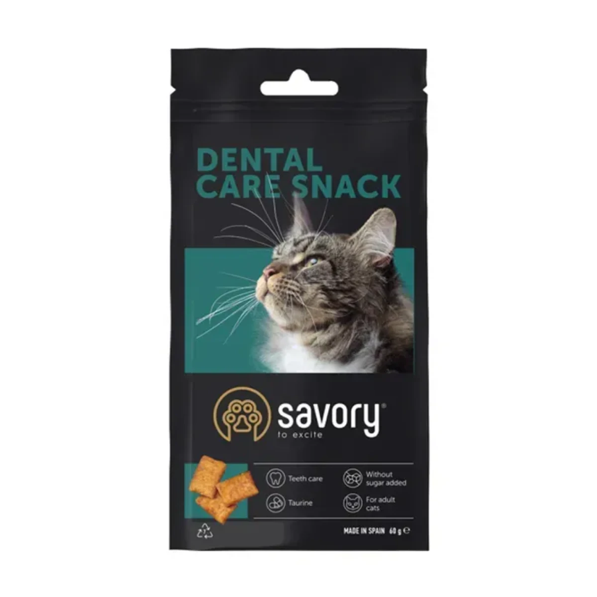 Хрумкі ласощі Savory Cats Snacks Pillows Dental Care для дорослих котів подушечки для здоров я зубів 60 г