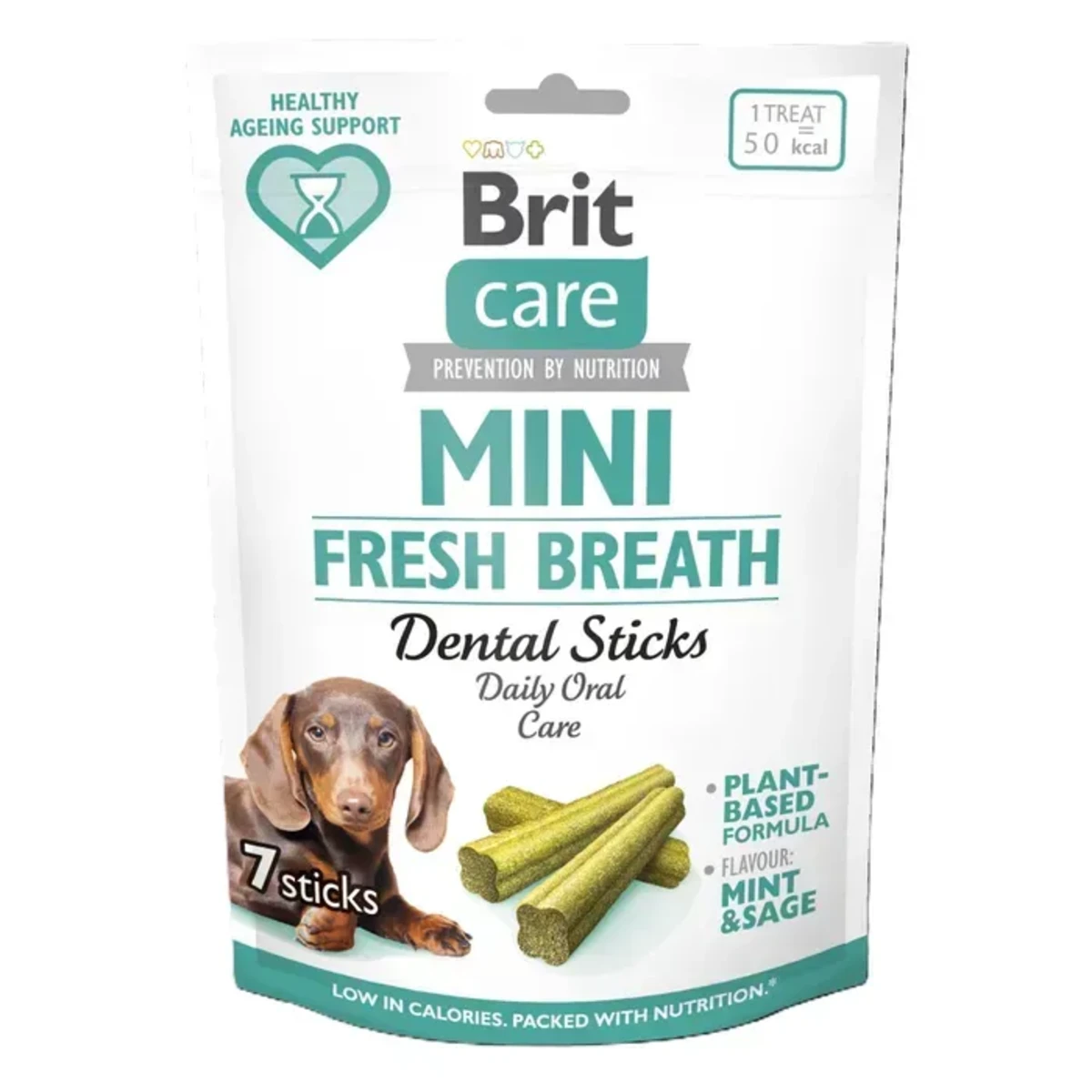Ласощі для собак малих порід Brit Care Mini Treats Fresh Breath для зубів і свіжості подиху, 7 шт/120 г — зображення 1
