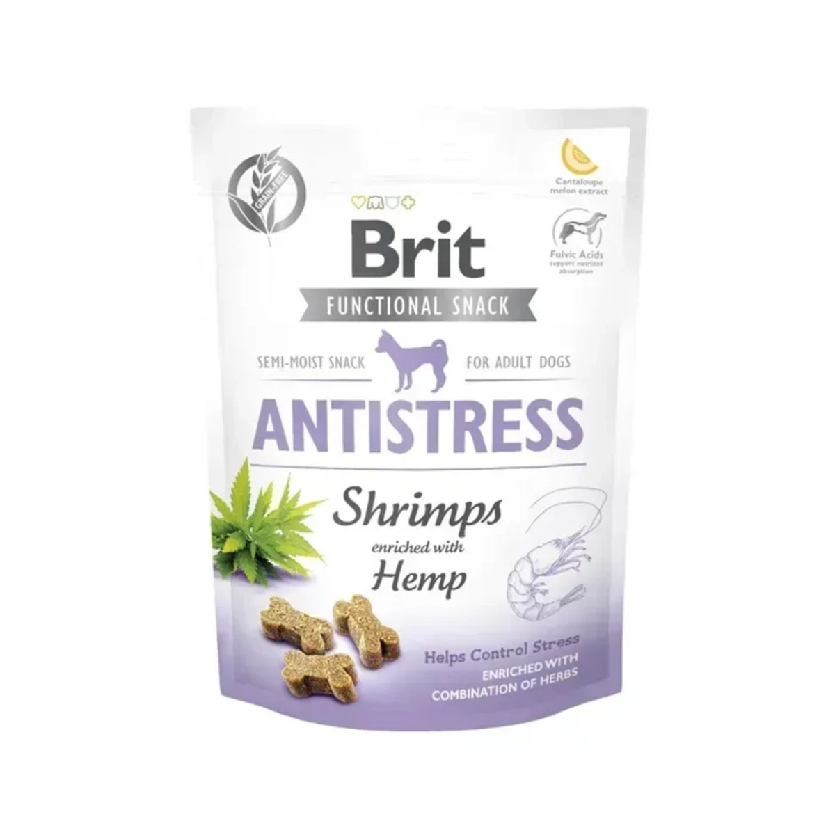 Ласощі Brit Care Functional Snack Antistress Shrimps для собак, напіввологі для заспокоєння зі смаком креветки 150 г — зображення 1
