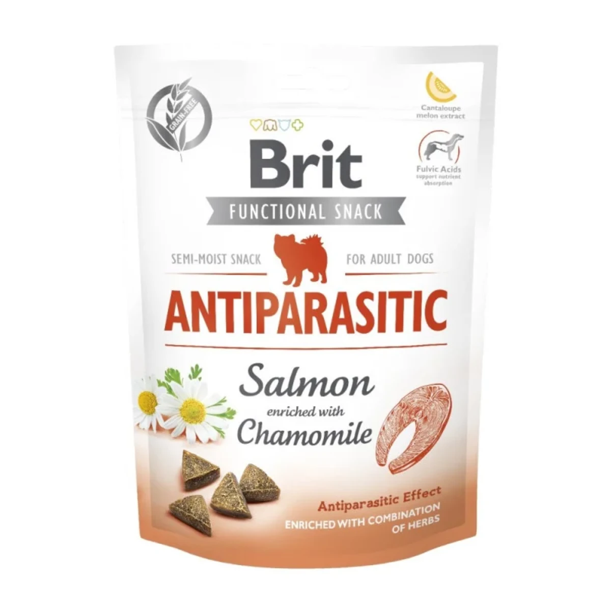 Ласощі Brit Care Functional Snack Snack Antiparasitic Salmon для собак, напіввологі, антипаразитарний ефект зі смаком лосося 150 г — зображення 1