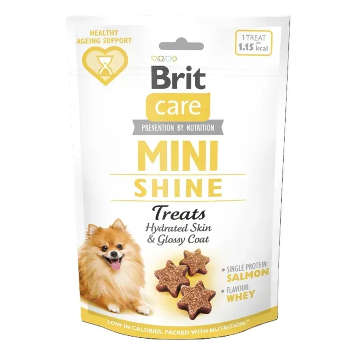 Ласощі Brit Care Mini Treats Shine для собак малих порід для блискучої шерсті лосось 50 г — зображення 1