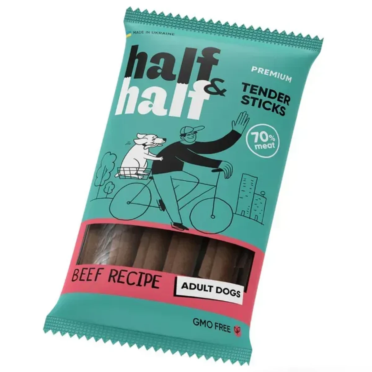 Ласощі Half&Half м'ясні палички для собак з яловичиною 100 г