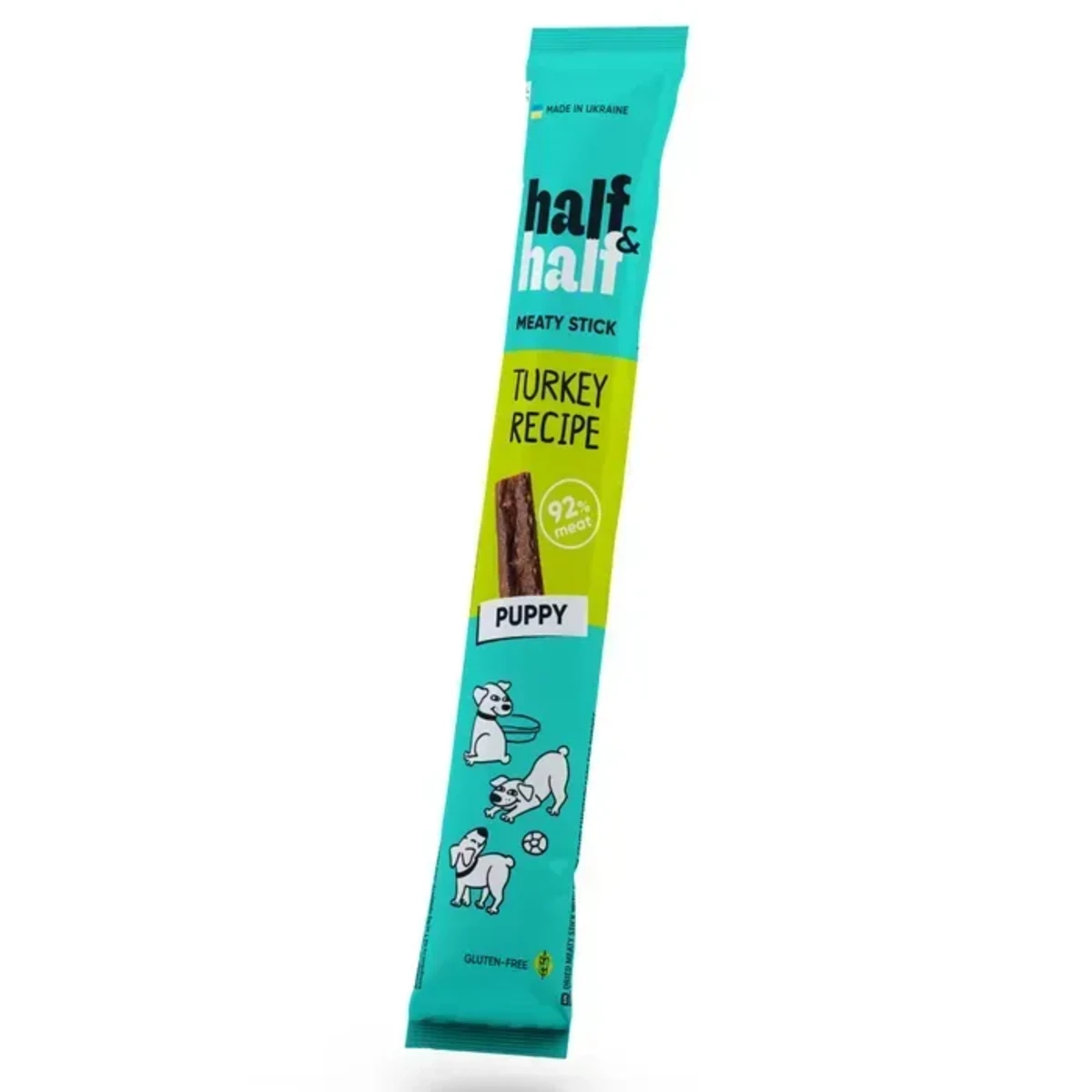 Ласощі Half&Half м’ясна паличка з індичкою, для цуценят, 12 г — зображення 1