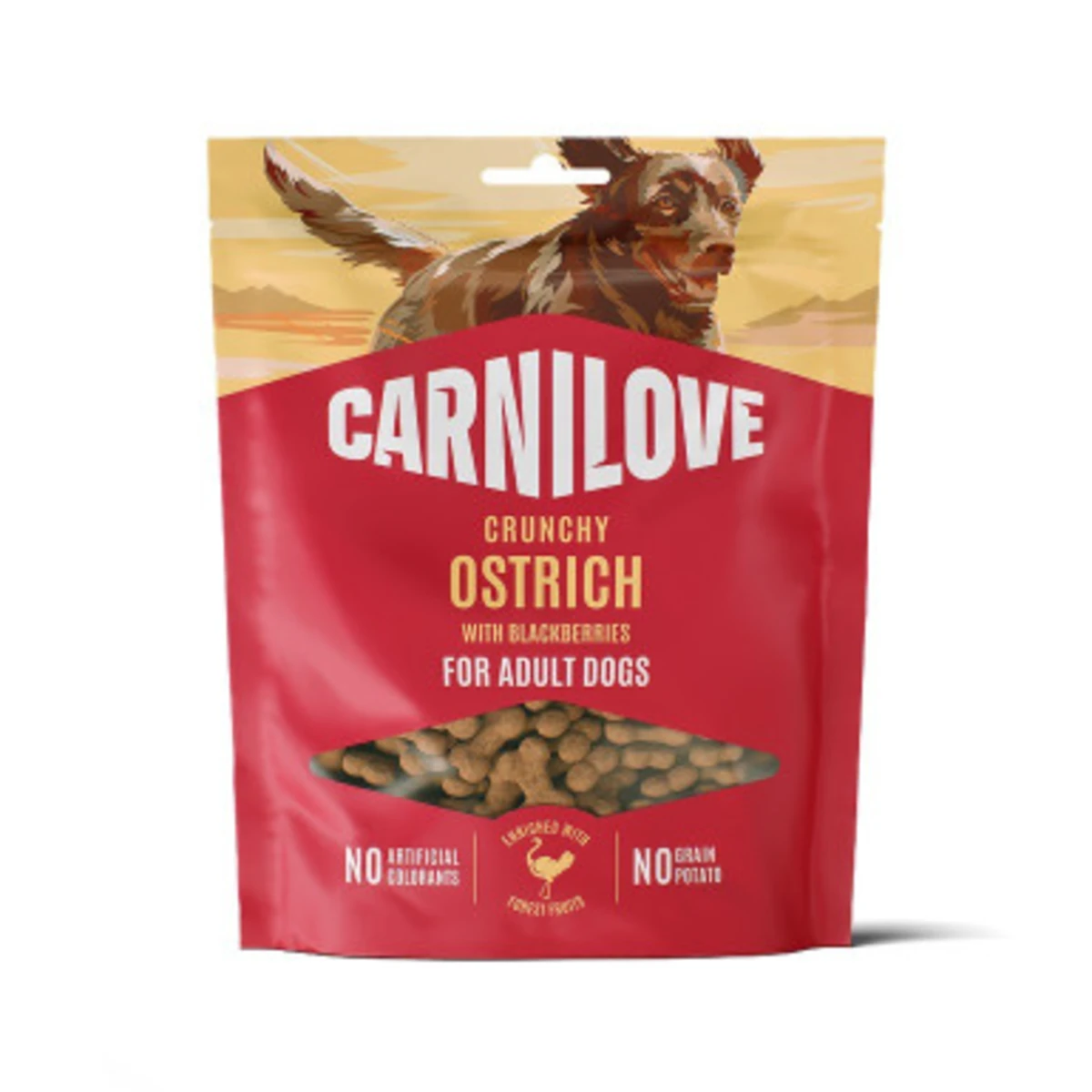 Ласощі Carnilove Crunchy Snack Ostrich with Blackberries для собак страус і ожина