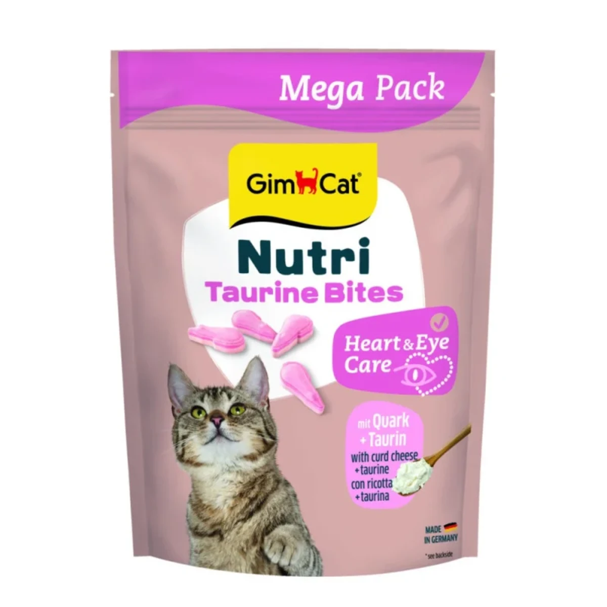 Вітаміни GimCat Nutri Taurine Bites для дорослих котів для підтримки здоров'я серця із сиром і таурином 425 г — зображення 1