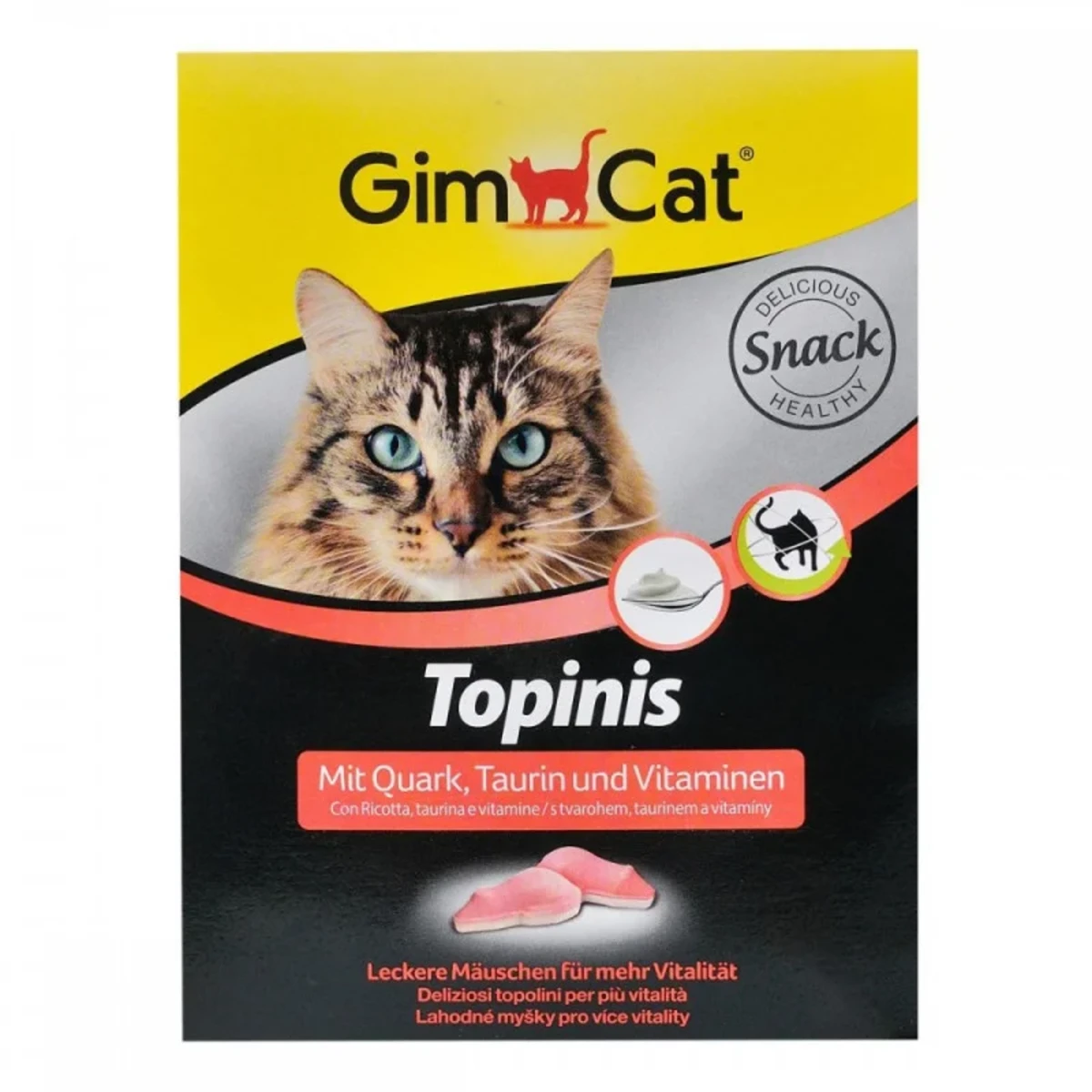 Вітаміни GimCat Topinis для котів таблетки із сиром і таурином 180 шт/220 г