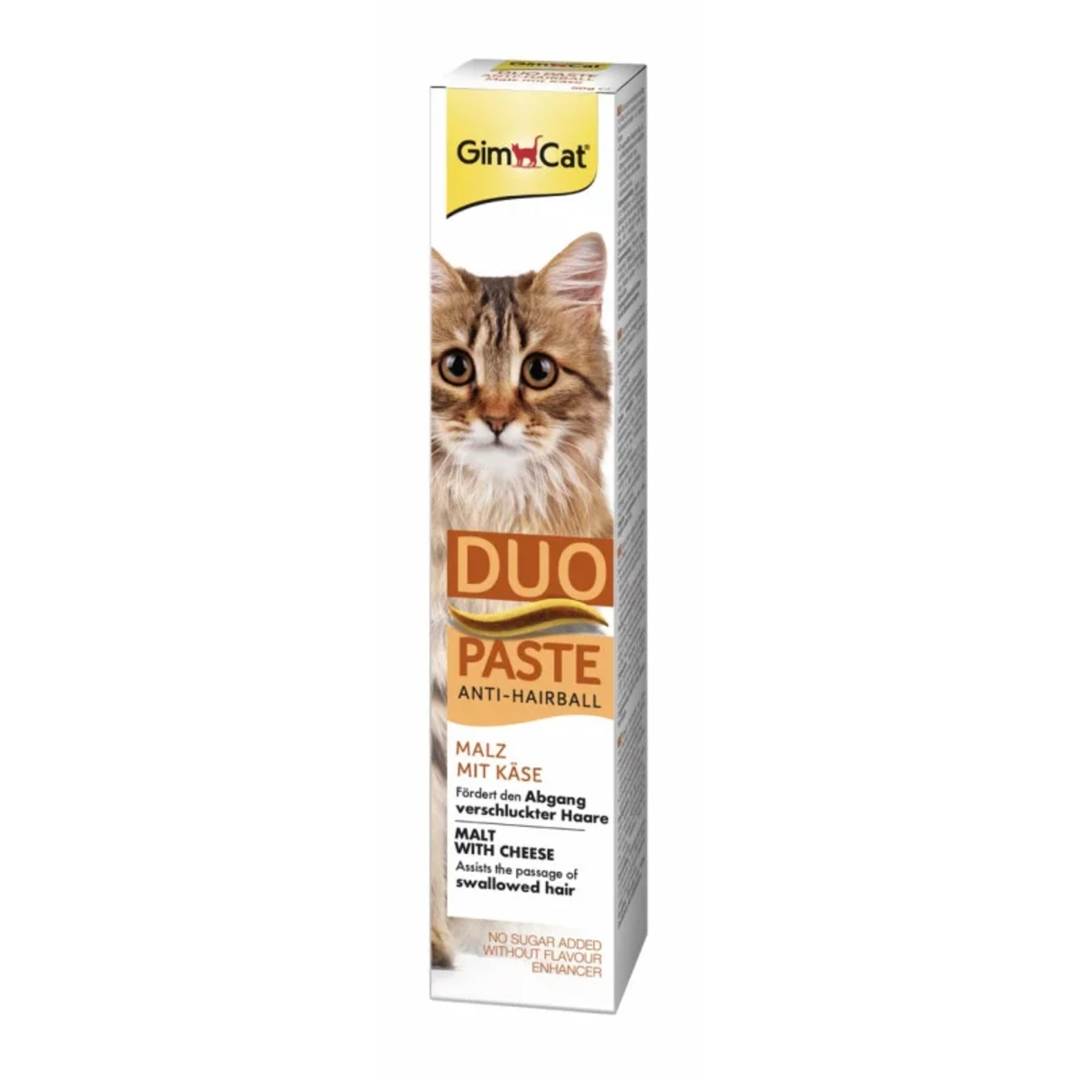 Паста GimCat DUO PASTE Anti-hairboll malt with cheese для котів з чутливим травленням усіх порід мальт та сир 50г — зображення 1