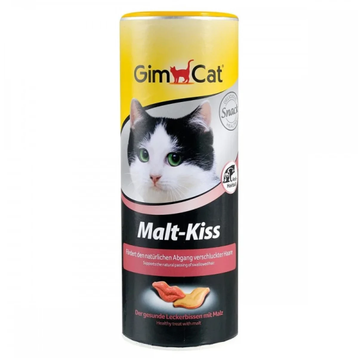 Ласощі GimCat Malt-Kiss для дорослих котів для виведення грудок шерсті з мальтом 450 г — зображення 1
