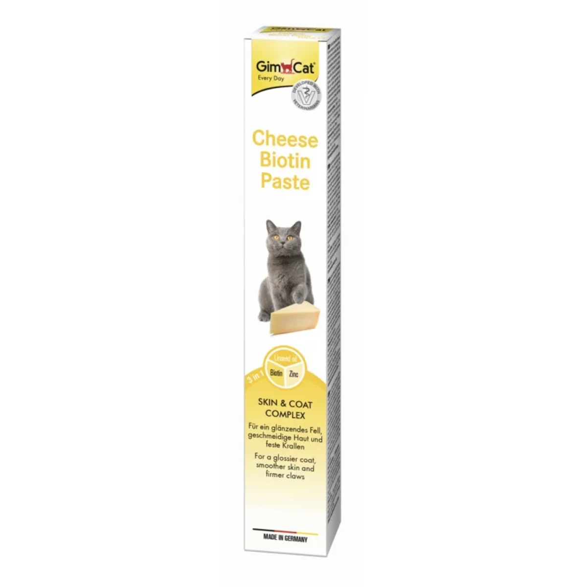 Паста GimCat Cheese Biotin Paste для котів усіх порід cирна з біотином 100г