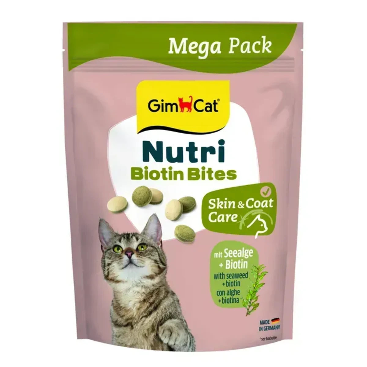 Вітаміни GimCat Nutri Biotin Bites для котів для покращення стану шерсті та шкіри з морськими водоростями 425 г — зображення 1