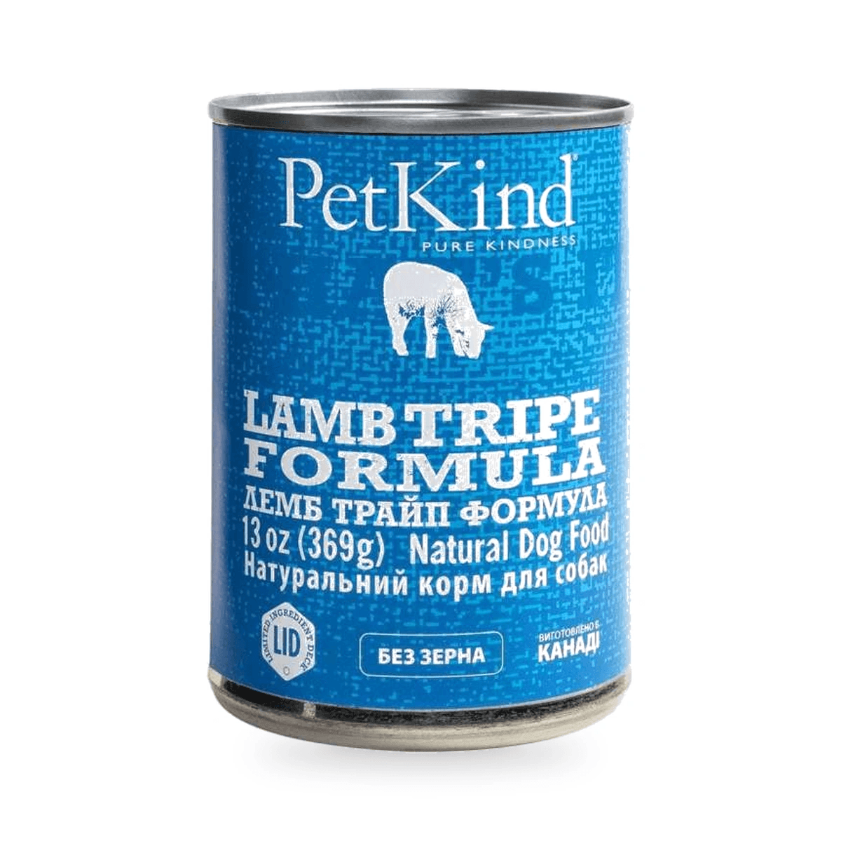 Консерва для собак PetKind Lamb Tripe Formula з новозеландською ягнятиною та м’ясом канадської індички, 369 г — зображення 1