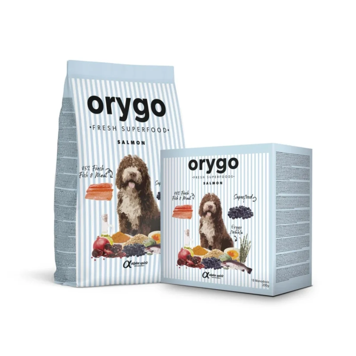 Напiввологий корм Orygo Salmon для дорослих собак з лососем