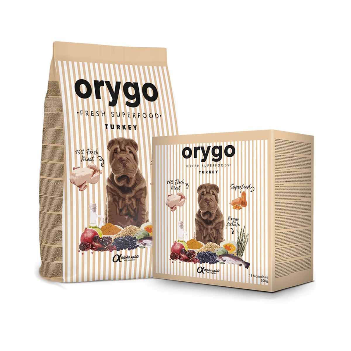 Напів вологий корм для дорослих собак Orygo Turkey з індичкою та гарбузом